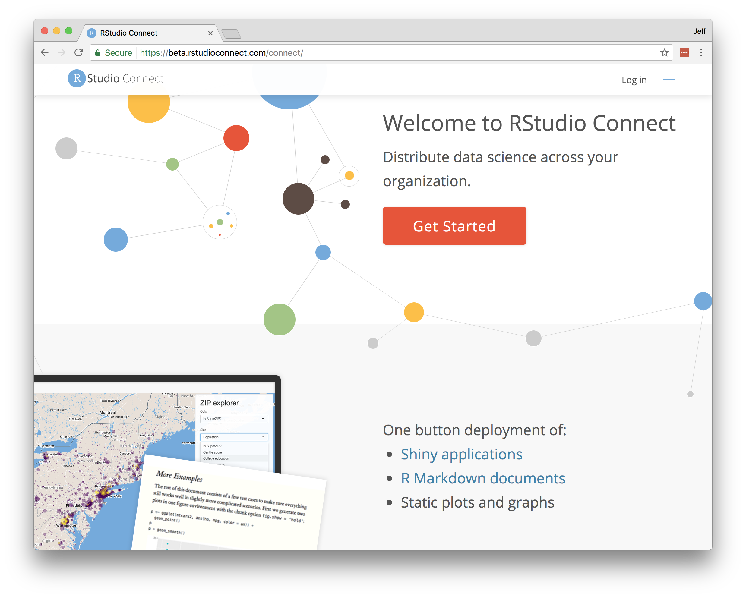 New landing page in RStudio Connect v1.5.0